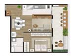 PLANTA 48,08 m² 1 dormitorio suite F12 do 2s ao 11s andar
